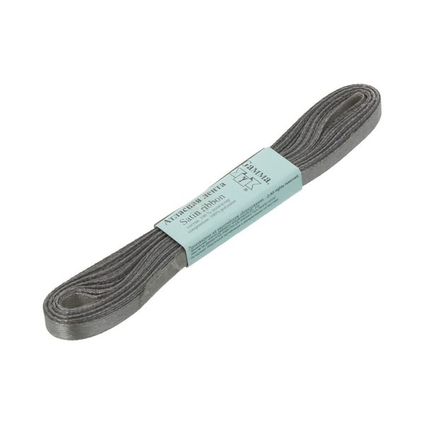 Лента атласная 1-сторонняя 6.0 мм / 10 шт по 5.4 метра, №127 серый, Gamma AL-6P