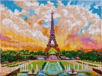 Алмазная (кристальная) мозаика Фрея, на подрамнике Вид на Эйфелеву башню, 40х30 см
