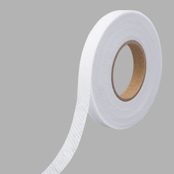 Лента нитепрошивная клеевая по косой 10.0 мм / 25 метров, 40 г/м², цв. белый, 6441-1122