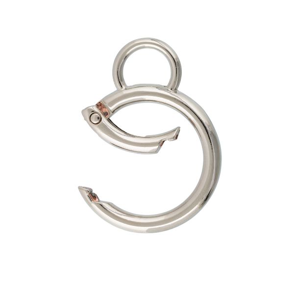 Карабин металл кольцо ⌀25.0 мм (44х35 мм), 10 шт, 04 никель, Gamma GHA-225