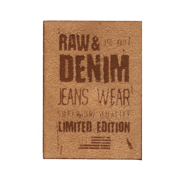 Термоаппликация ярлык RAW&DENIM, искусственная замша, песочный цв. 1шт. Prym, 922000