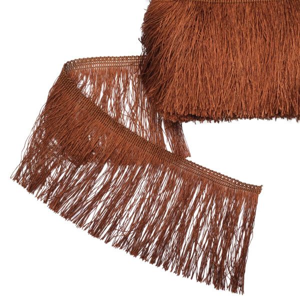 Бахрома отделочная широкая 120.0 мм / 25 метров, нитяная, 236 шоколадный, 0390-0310