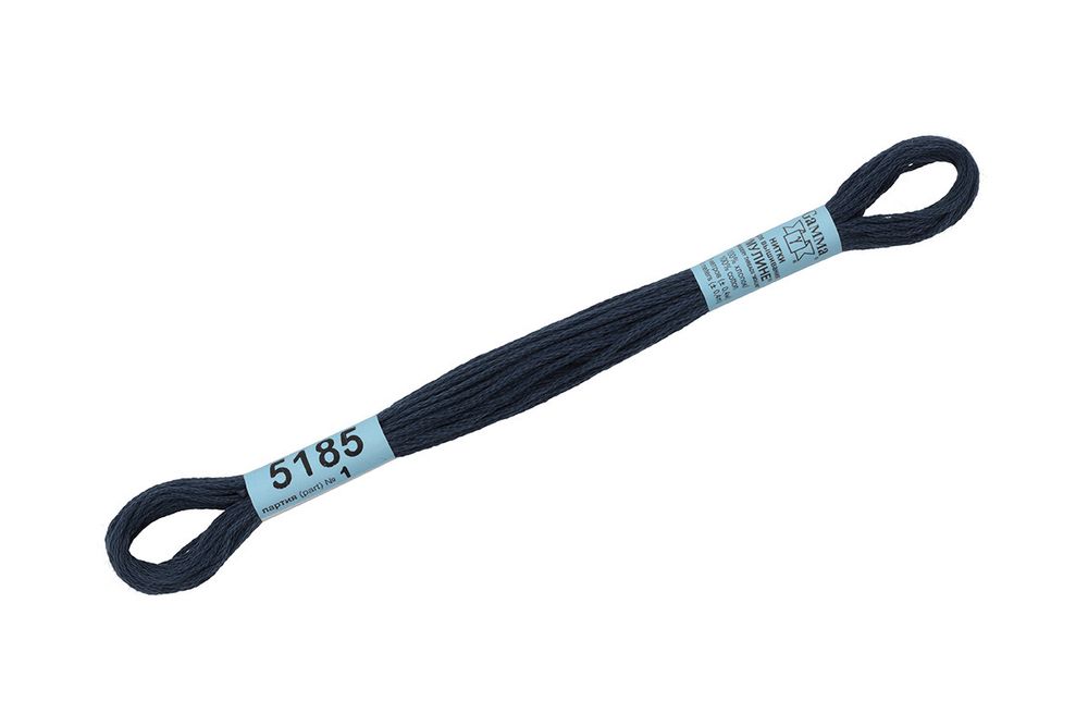 Мулине Gamma 100% хлопок, цв.5185 т.сине-серый, 24 мотка по 8 метров