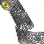 Кружево гипюр (плетёное) 60 мм, 2502 цв.E6815 серый уп.13.7м, Kruzhevo