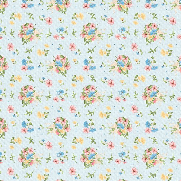 Ткань для пэчворка Peppy Нежная история, отрез 50х55 см, 146 г/м², НИ-08 голубой, Peppy