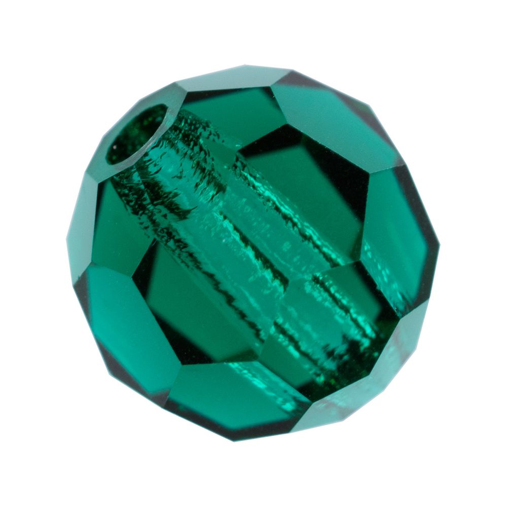 Бусины стекло ⌀6 мм, 12 шт, темно-зеленый/emerald, Preciosa 451-19-602