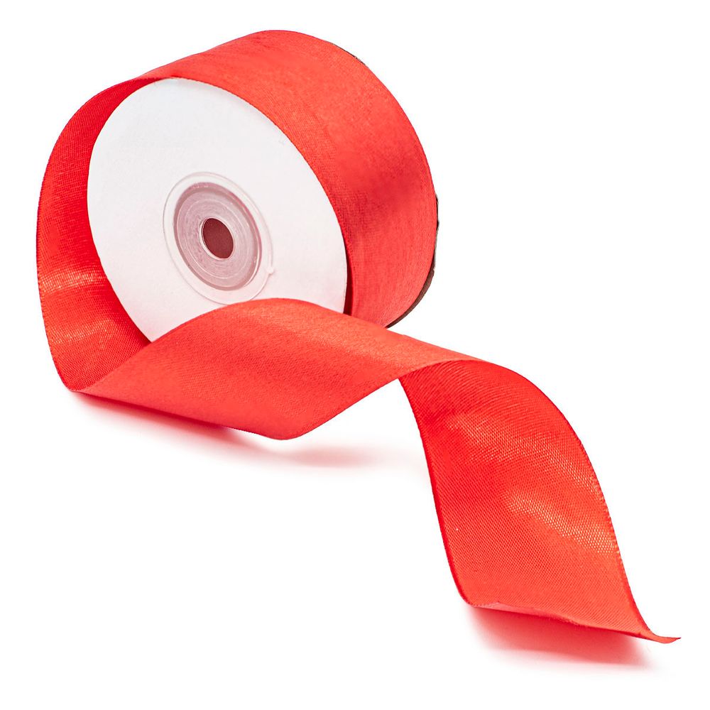 Лента атласная 1-сторонняя 38.0 мм / 22.86±1 метров, аналог 411013, 026 красный, Globus
