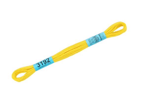 Мулине Gamma 100% хлопок, цв.3192 яр.желтый, 24 мотка по 8 метров