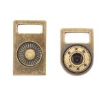 Застежка декоративная с кнопкой 10.5 мм латунь/цв. белый отстрочка мет, 4 шт