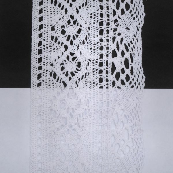 Кружево вязаное (тесьма) хлопковое 100 мм / 25 метров, рис100.01.172 (белый) С3749Г17