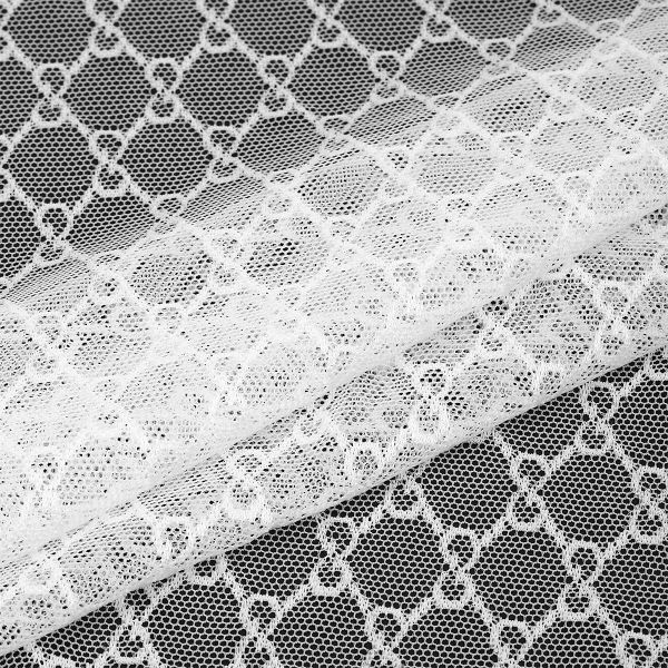 Сетка бельевая эластичная 70 г/м², шир.150 см / 1 метр, OLG119, цв.белый /OLG119.01/1/