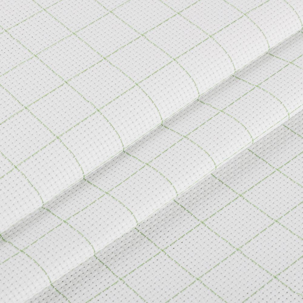 Канва Aida 14 ct, 150 см / 10 метров, белый в клетку, Gamma K04R