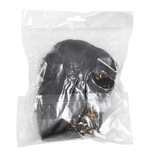 Помпон из искусственного меха 100 мм, кролик, 2 шт, H т.серый