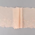 Кружево на сетке (шифон) 190 мм / 10 м, Турция, SF007BP (031) пудровый, Gamma SHKM-19002