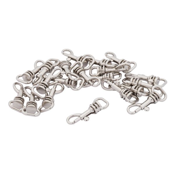 Карабин металл 10.0 мм (14х32 мм), цв.никель, 20 шт