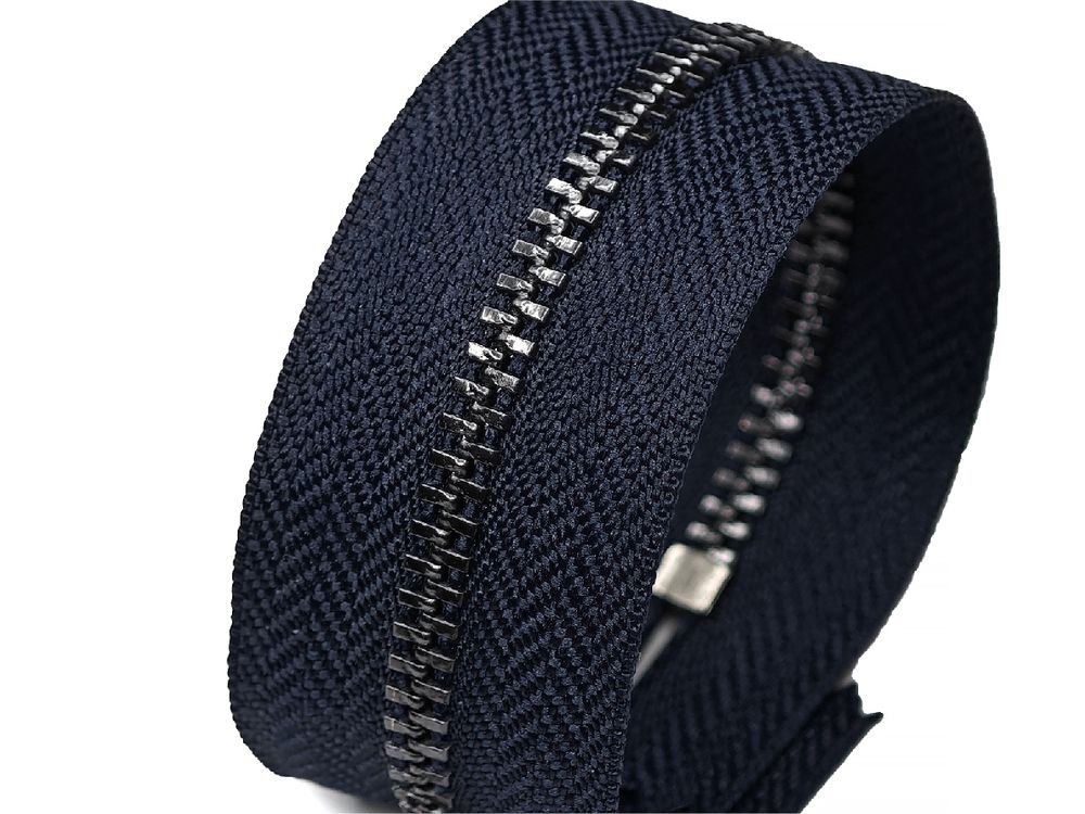 Молния металл (цв.SBS) джинсовая Т3 (3 мм) 1 зам., н/раз., 12 см, S-169 т.синий (звено: т.никель), уп.100 шт