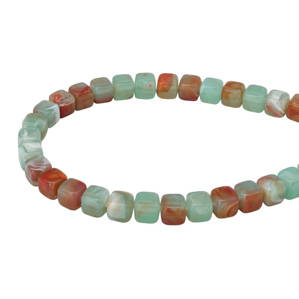 Бусины акрил 6.5х6.6 мм, 500 г, прозрач. в цвете, куб, AD025 нефрит, (7748713)4658 , Astra&Craft