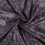Ткань подкладочная (таффета) с рисунком 96 г/м², 500х145 см, 109 т.фиолетово-розовый (растительный орнамент), Gamma JTR