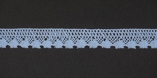 Кружево вязаное (тесьма) 17 мм цв.св.-голубой, 25м, Alfa, AF-062-040