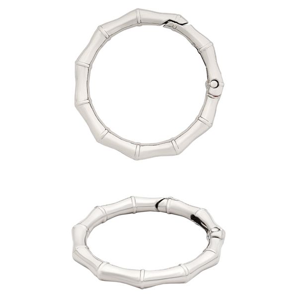 Карабин металл кольцо ⌀38 мм, декоративный, серебро (никель), MB_2231, 6 шт