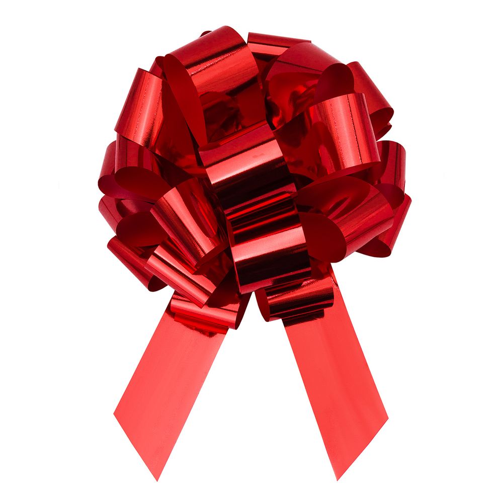 Бант-шар для упаковки подарка ⌀36 см, ширина ленты 7 см, 1 шт, SP01 красный
