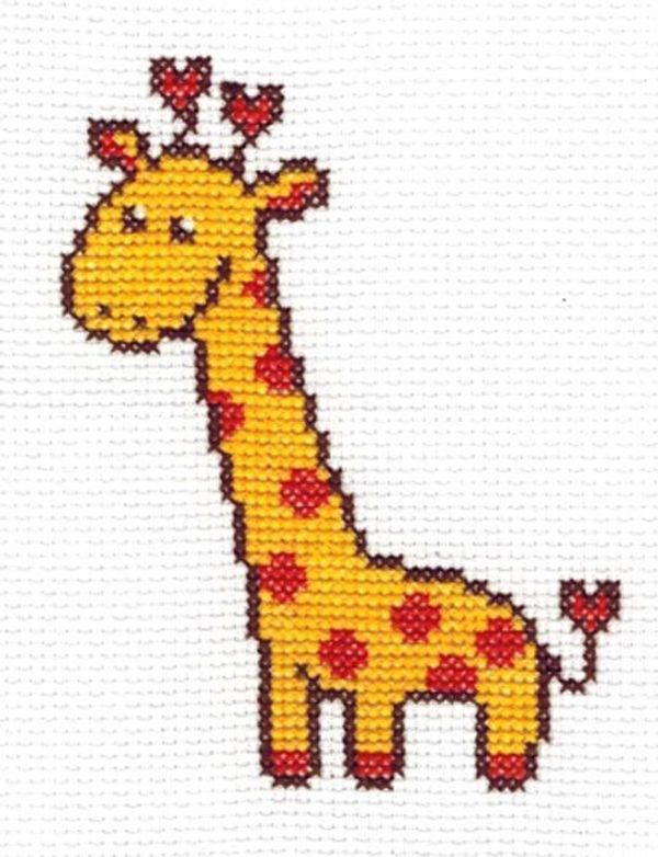 Набор для вышивания нитками Нитекс, Жирафик 9х12 см