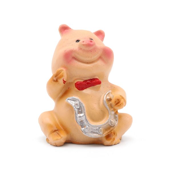Миниатюра кукольная: Свинка с подковой 3,5х2 см, AS15-11
