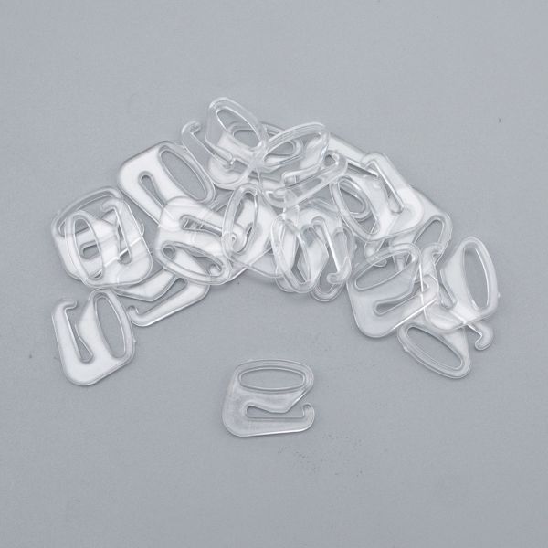 Крючки для бюстгальтера пластик 10.0 мм, 20 шт, прозрачный, 28722, Globus