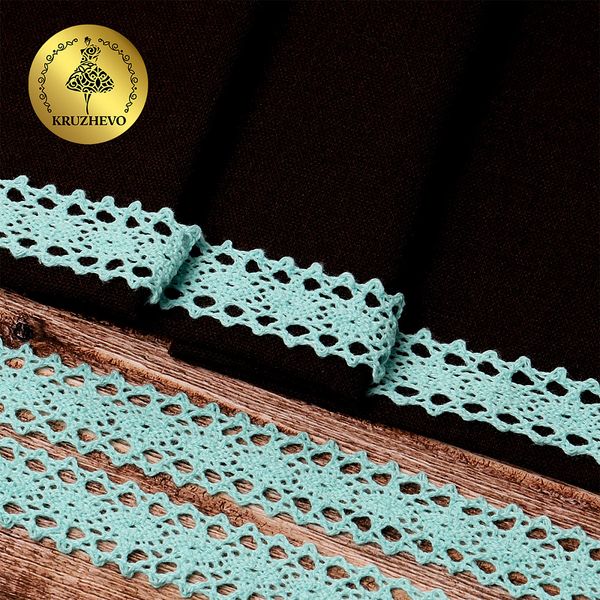 Кружево вязаное (тесьма) 20 мм / 10 метров, 6307-1 цв.24 мята, 10 м, Kruzhevo