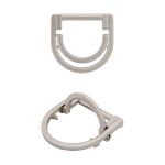 Полукольцо двойное металл внутр. 30 мм (внешн. 47х45 мм), 1 шт, серебро никель, MB-158