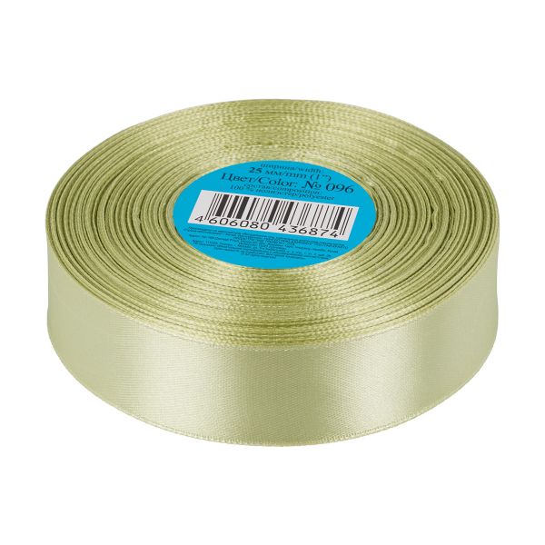 Лента атласная 1-сторонняя 25.0 мм / 33±2 метра, 096 бл.хаки, Gamma