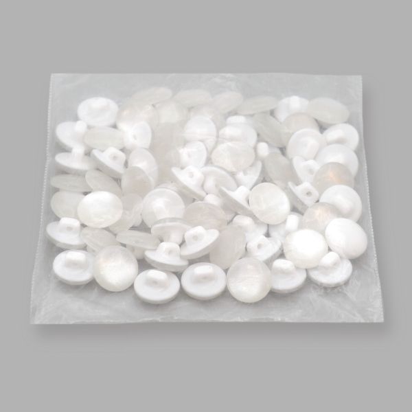 Пуговицы на ножке 18L (11мм), пластик (Wht-01 белый), 72 шт, CR P-45