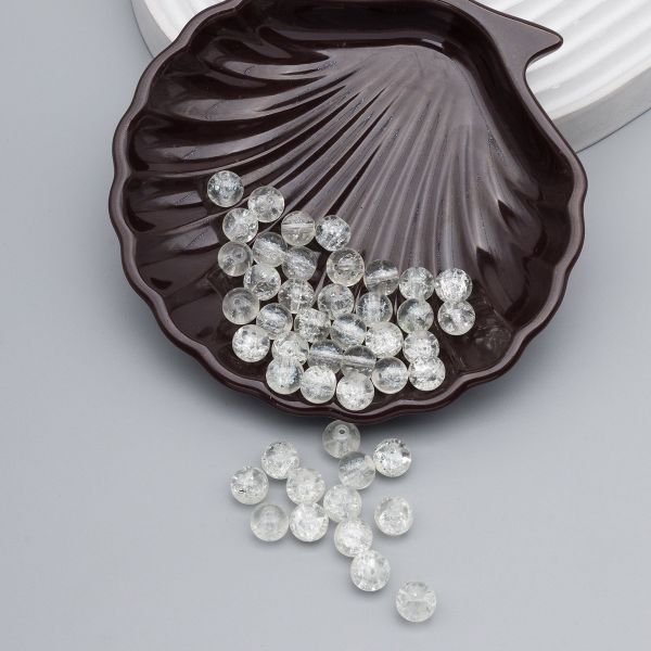 Бусины стекло ⌀8 мм, кракле, 46 шт, Astra&Craft, SY 9 прозрачный, 1301138