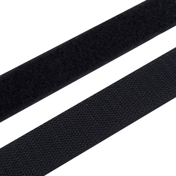 Лента контактная липучка (велкро) пришивная 30 мм, / 25 метров, черный, Hobby&Pro, ПАРА (крючок+петля), качество 