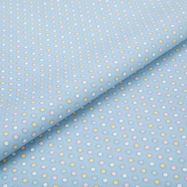 Ткань для пэчворка Peppy Молочные сны фланель, отрез 100х110 см, 175 г/м², МС-07 голубой, Peppy