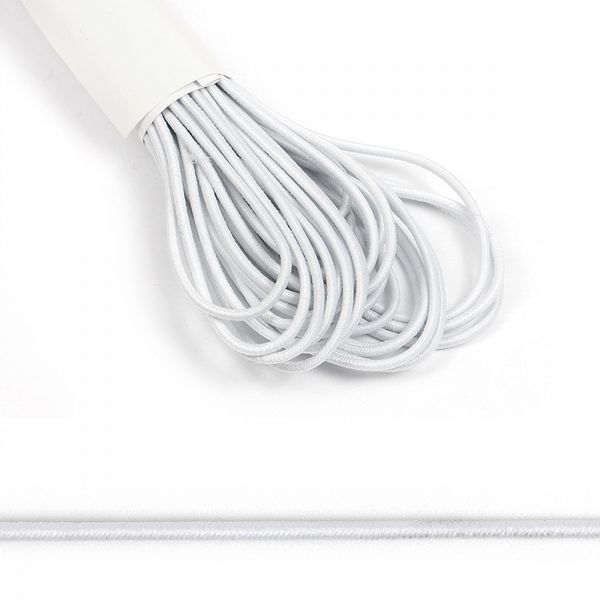 Резинка шляпная (шнур эластичный) ⌀1.0 мм / 10±0.5 метров, цв.F101 белый