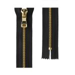 Молния металл Т5 (5 мм) 1 зам., н/раз., 18 см, декор, золото, черный Premium, MLP-5 Gamma, 1 шт