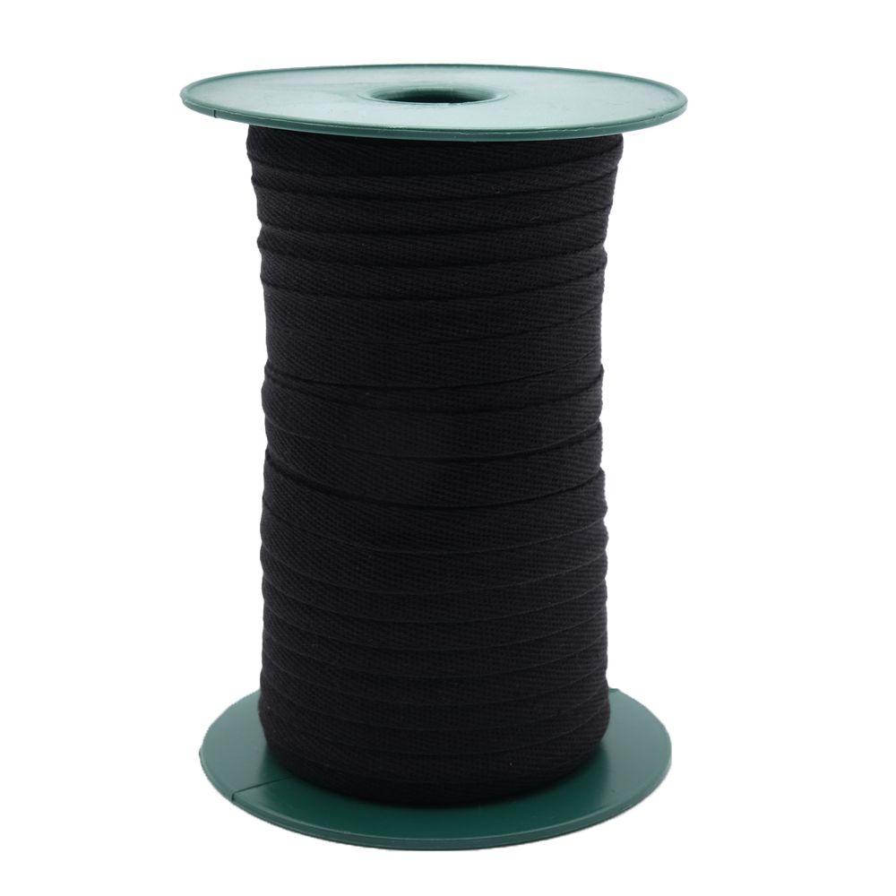 Тесьма (лента) киперная (100 х/б) 10 мм / 100 метров, черная