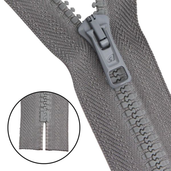 Молния трактор Arta Т6 (6 мм) 1 зам., н/раз., 18 см, цв. 074 серый, уп.10 шт