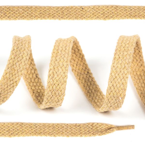 Шнурки плоские 12мм х/б дл.150см цв.004 бежевый (10 комп)