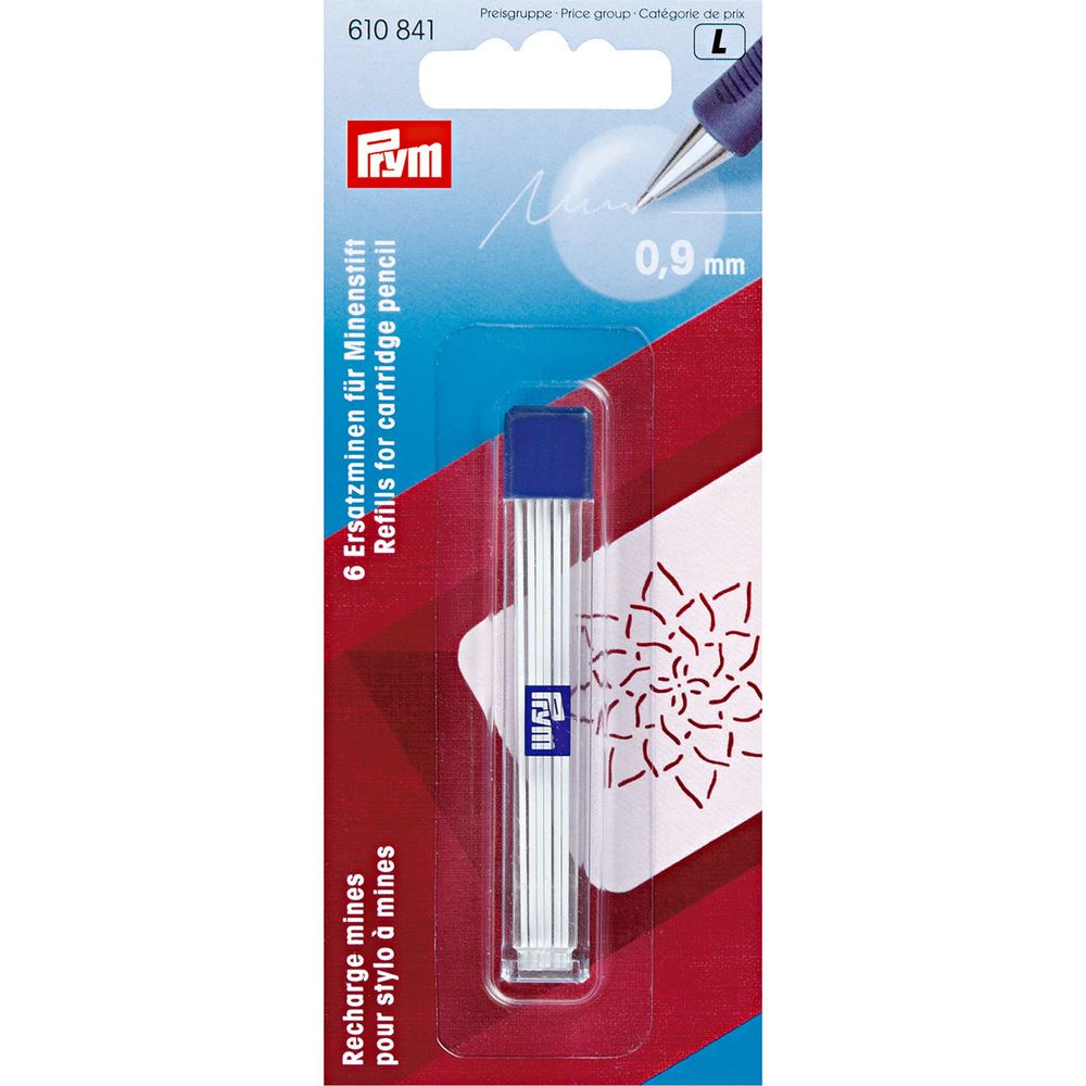 Запасные графиты для механического карандаша, O 0,9 мм, белый цв, Prym