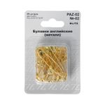 Булавки английские 36 мм, №02, 25 шт, железо, золото, Blitz PAZ-02