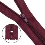 Молния спираль (витая) брючная Т4 (4 мм) 1 зам., н/раз., 20 см, автомат, F179 бордовый, 10 шт