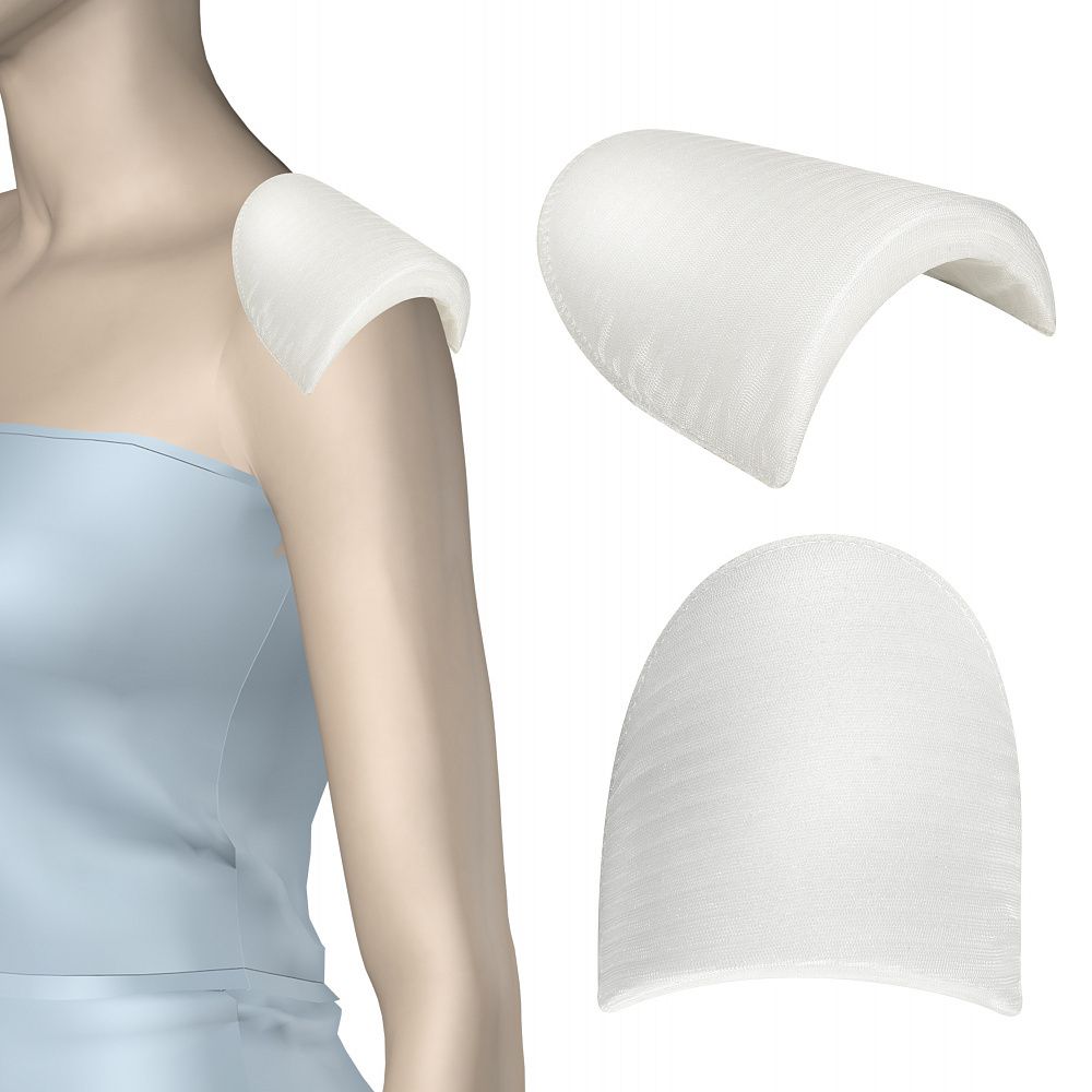 Плечевые накладки (подплечники) втачные твердые 120х170х18 мм, Т18 белый, 100 пар