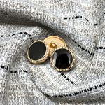 Пуговицы на ножке металлические 24L=15мм, С-MP33 цв.золото/черный, 5 шт