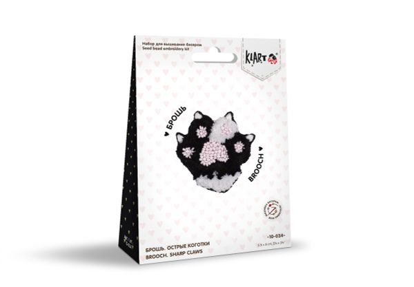 Набор для вышивания Klart 10-034, Брошь. Острые коготки, 5.5х6 см