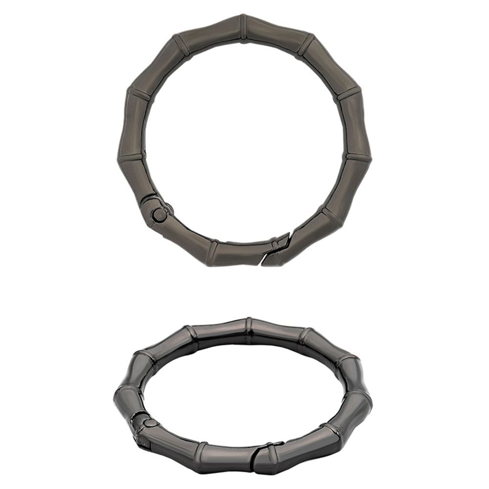 Карабин металл кольцо ⌀38 мм, декоративный, олово (черный никель), MB_2231, 6 шт