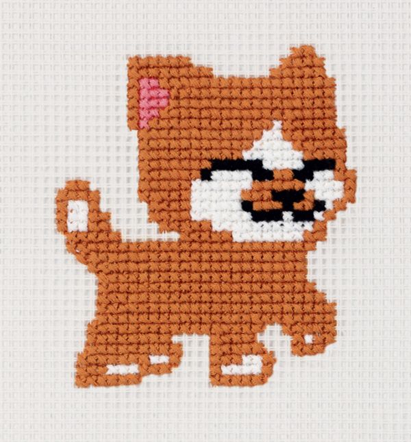 Набор для вышивания нитками Klart, Детские истории. Котёнок, 12х11 см