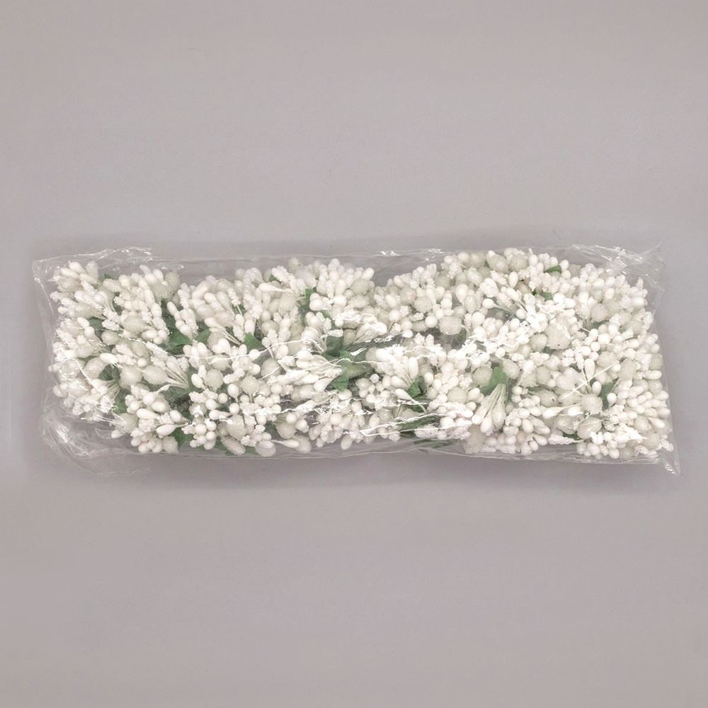 Цветы искусственные декоративные 2см (12 штук) (белый)