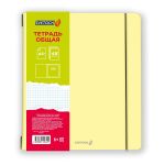 Тетрадь общая в съёмной пластик. обложке на резинке, тиснение фольгой, 500 мкр, A5+ 48 л. папка 65 г/м², белизна 100%, 4 шт, клетка, 000822 Ваниль, Светоч ТЕТ48-001